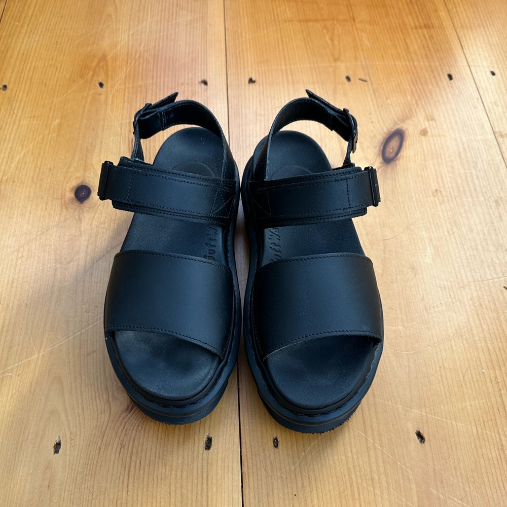 Dr. Marten Voss Sandals, Black On Black, Size 8 US